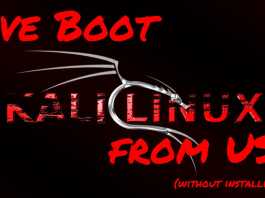 Live boot kali linux