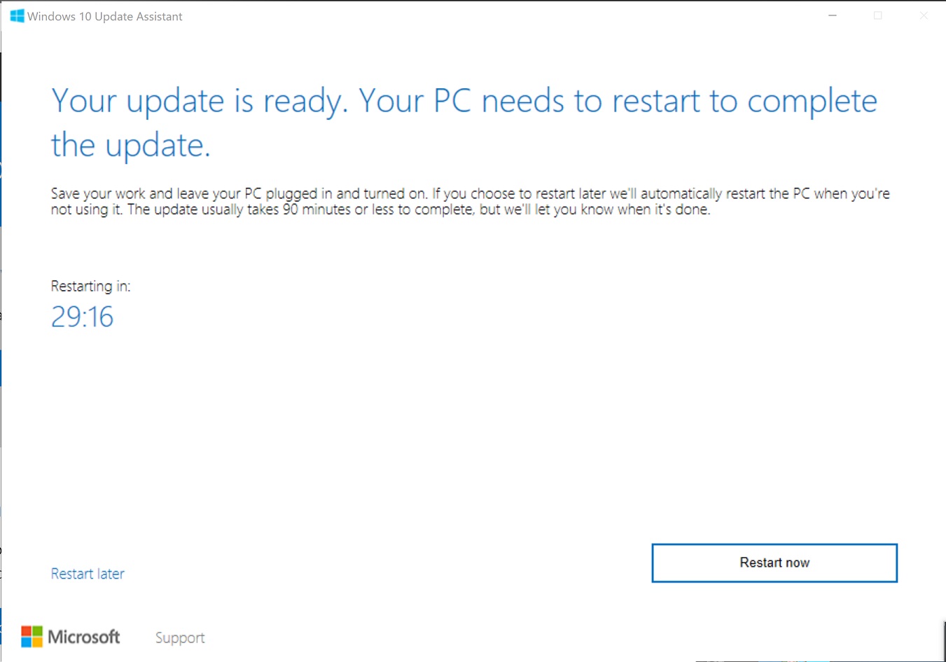 Windows 10 Creators update upgrade assistant tool auto restart