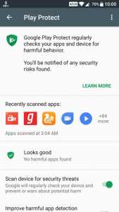 Google play protect settings